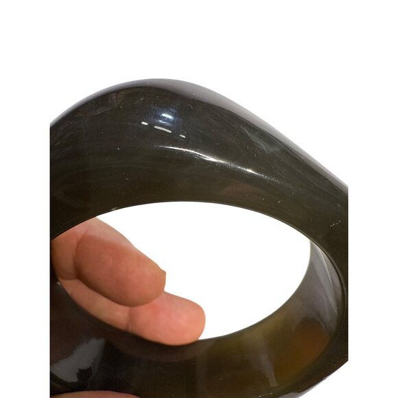 vintage Modernist Art Deco Translucent Celluloid Bangle Bracelet - Picture 3 of 11